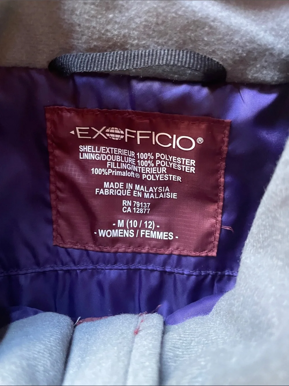ExOfficio Women's Burgundy Quilted Puffer Jacket